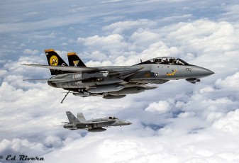 VF-31 "Tomcatters" CAG flies in close formation after refueling. 'Sink Ex' 6-7-2006