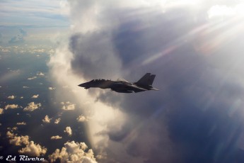 VF-213 "Black Lions" F-14D Modex 204 high above the clouds. 