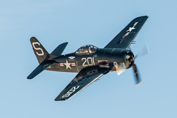 A Grumman F8F-2 Bearcat. Part of the Commemorative Air Force collection
