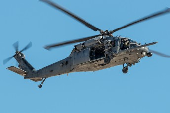 A Sikorsky HH-60 Pave Hawk participating in the Air to Ground Demonstration at Aviation Nation 2014