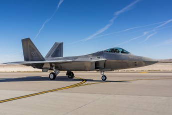 A Lockheed Martin F-22 Raptor from the 422d Test and Evaluation Squadron (422 TES) based at Nellis AFB
