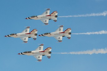 The USAF Thunderbirds during Aviation Nation 2014