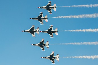 The USAF Thunderbirds during Aviation Nation 2014