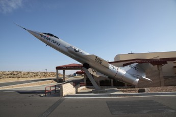 A Lockheed NF-104  aerospace trainer outside the Test Pilot School