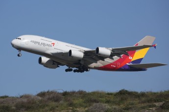 Airbus A380-841 s/n 155 (2014) Asiana Airlines (South Korea) HL7626 Departure @ Los Angeles International Airport (KLAX), CA