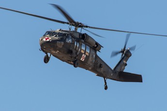 A UH-60A Black Hawk helicopter from Detachment 1, C Company, 5-159th Air Ambulance, based out of Phoenix