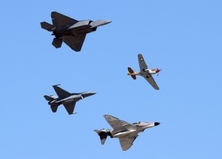 A Heritage Flight in 2012 which included an F-4 Phantom II