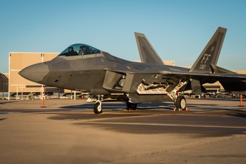 One of two Lockheed Martin F-22A Raptors (09-4187) at Davis-Monthan AFB for the 2015 Heritage Flight Training and Certification Course