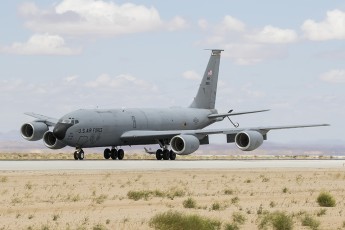 KC-135 Tanker features hose & drogue refueling to support F-35 flight testing.