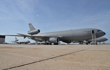 Some of the 305 AMW KC-10s on the ramp