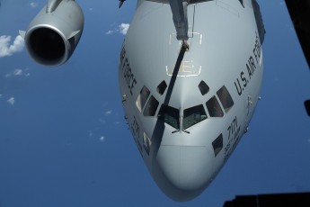 Aerial refueling practice over the Atlantic