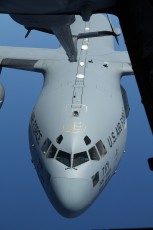 Aerial refueling done and boom being retracted