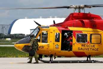 Pre-flight checks being completed 424 Tiger Squadron SAR Alert Bird CH-146 Griffon "Rescue 491".