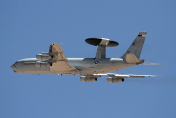 Boeing E-3 Sentry AWACS heads out first