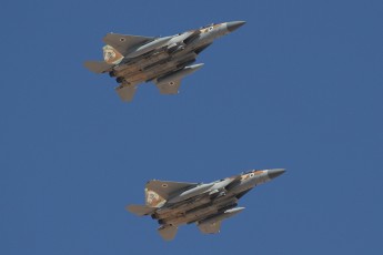 Israeli Air Force F-15Is over the field