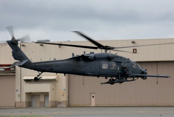 This Sikorsky HH-60G Pave Hawk of the 210th RQS ANG Alaska is launching for a CSAR mission at Red Flag-Alaska.