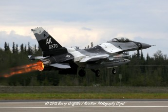 LAUNCH: RED FLAG-ALASKA General Dynamics F-16C Viper USAF 86-0270 18th Aggressor Squadron (AGRS) Arctic Camo @ Exercise Red Flag-Alaska 15-3, Eielson AFB, Fairbanks, AK
