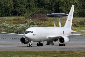 This JASDF Boeing E-767 AWACS from the 601st Hikotai (Squadron) waits for its next Red Flag mission at Joint Base Elmendorf-Richardson (JBER)