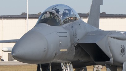 335th FS F-15E leaving the EOR for Razor Talon mission launch
