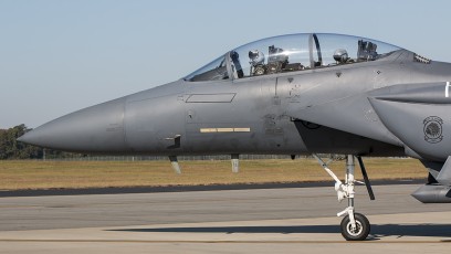 335th FS Strike Eagle leaving EOR for launch during Razor Talon.