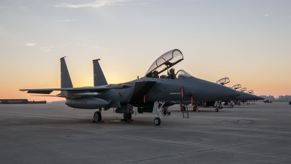 4th FW Eagles in the early light at Seymour Johnson AFB