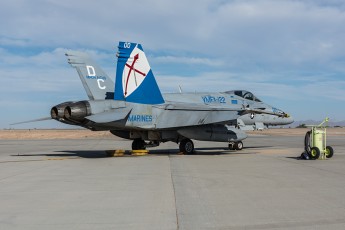 A McDonnell Douglas F/A-18 Hornet from Marine Fighter Attack Squadron 122 (VMFA-122) “Crusaders”