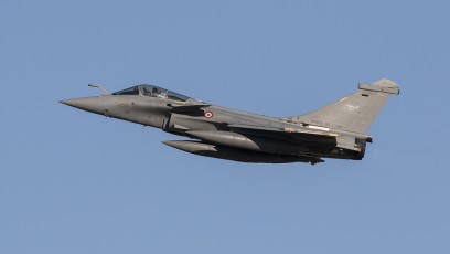 FrAF Dassualt Rafale launches from JBLE during the TriLateral Exercise.