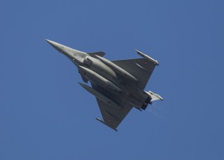 FrAF Dassualt Rafale launches from JBLE during the TriLateral Exercise.