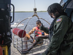 USCG Cadet Hoists from MH-60T Air Station Elizabeth City, NC May 2016
