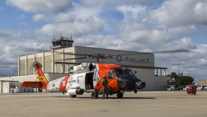 USCG MH-60T getting fired up and ready for launch at Air Station Elizabeth City
