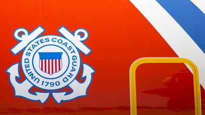 United States Coast Guard Crest adorning HC-130J at CGAS Elizabeth City, NC