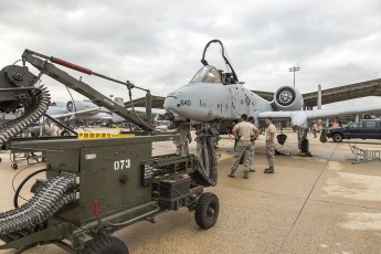 Preparing to unload unspent 30mm shells from the most impossing gun mounted on any aircraft on the planet, the General Electric GAU-8/A Avenger cannon. A-10C of the 175th WG, 104th FS Maryland Air National Guard.