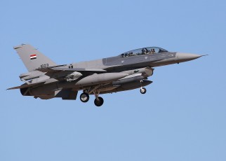 Lockheed Martin F-16IQ Fighting Falcon, IqAF (Iraq Air Force), Tucson IA (KTUS), AZ ( Note: new two-tone grey camo)