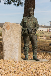 A bronze statue depicting Chuck Yeager located on Edwards AFB