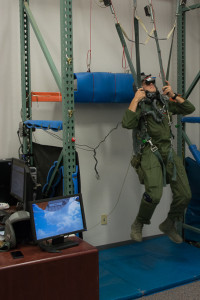 A Virtual Reality Parachute Simulation in action