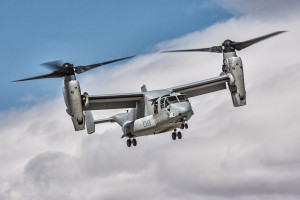 The USMC MV-22 Osprey demo was one of five military aircraft demonstrations