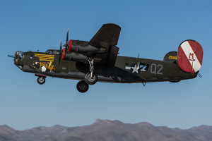 Consolidated B-24J Liberator “Witchcraft" departs Marana Regional Airport in Arizona