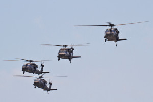 Sikorsky UH-60 Black Hawks from the Rhode Island Army National Guard’s 1st Battalion – 126th Aviation Squadron “Wolfpack” 