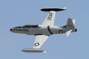 Gregory 'Wired" Colyer in one of his Lockheed T-33 jets named "Ace Maker"