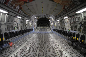 The vast cargo area of the C-17