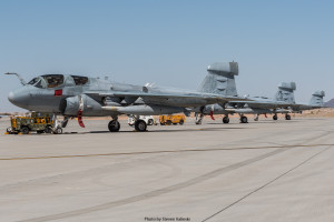 EA-6B Prowlers from VMAQ-3 rest on the South CALA of MCAS Yuma during WTI 2-15