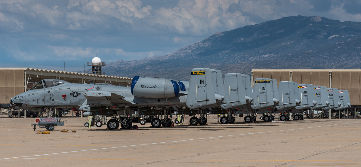 "Line of Hawgs" - A-10's parked on the Snowbird ramp at Davis-Monthan AFB in Arizona