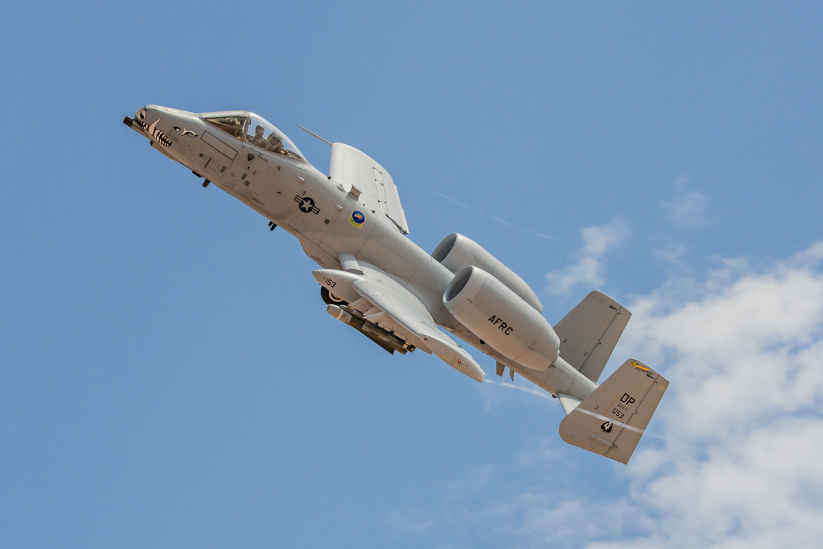 An A-10 from the 47th FS "Dogpatchers," winners of Hawgsmoke 2014 completes a strafing run at the BMGR