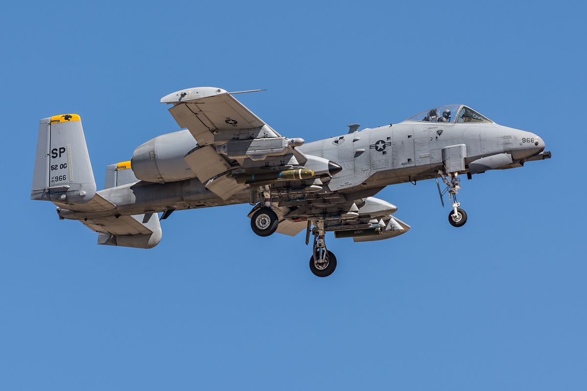 An A-10 that was based at Spangdahlem Air Base, Germany arrives at Davis-Monthan AFB