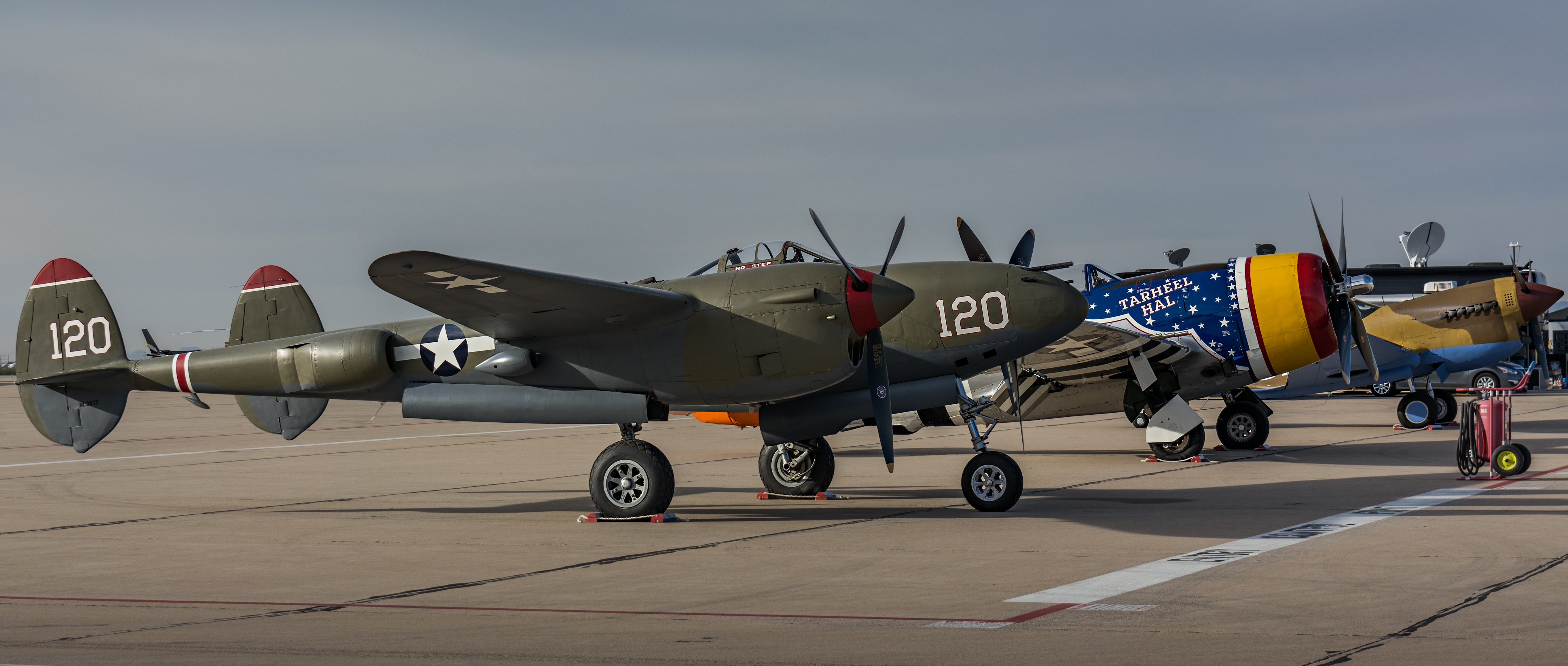 Classic warbirds on the flightline at Davis-Monthan AFB