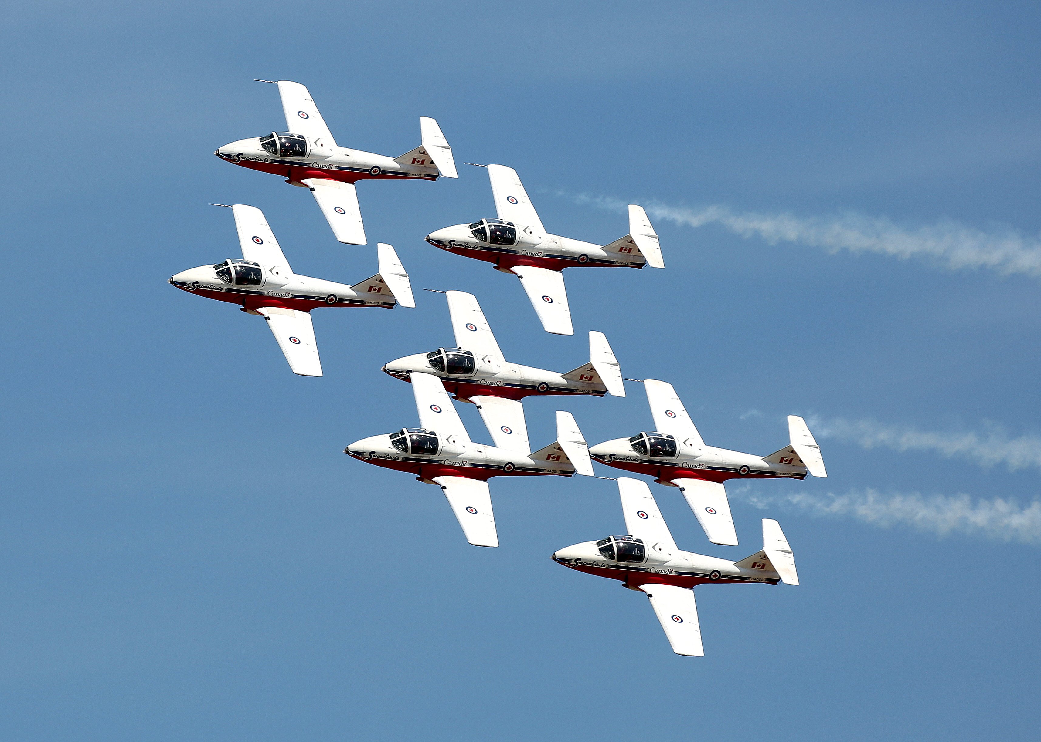 The seven-ship Double Diamond is a signature formation of the Snowbirds.