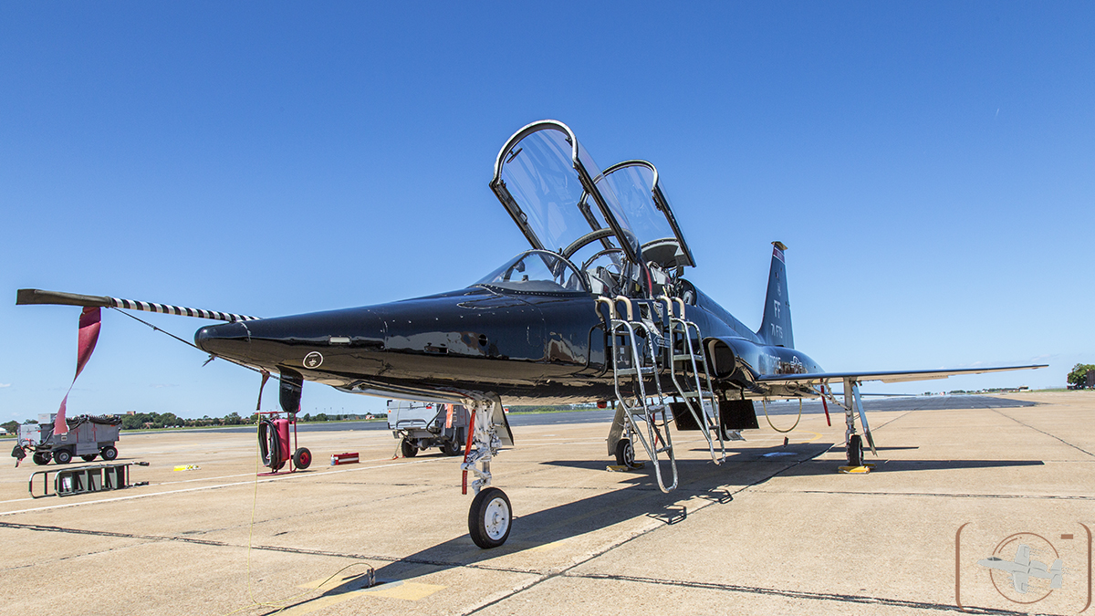 T-38 Talon ADAIR of the 71 FTS on the ramp at Joint Base Langley-Eustis (JBLE).