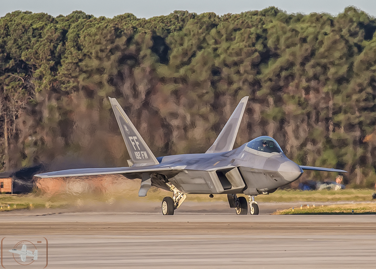 F-22A Raptor of the 192nd FW taxis at the inaugural TriLateral Exercise, JBLE 2015.