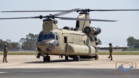 Australian Army CH-47F Chinook flown in SAF program.