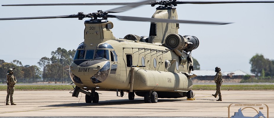 Australian Army CH-47F Chinook flown in SAF program.